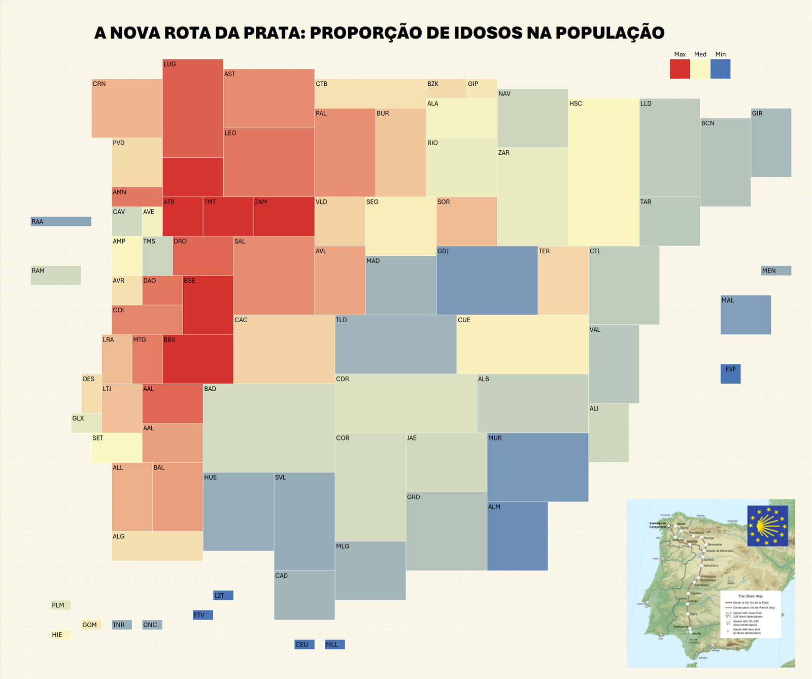 Imagem de cabeçalho ilustrativa de um post: Mapa de NUTS3 simplificadas da Península Ibérica